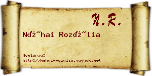 Néhai Rozália névjegykártya